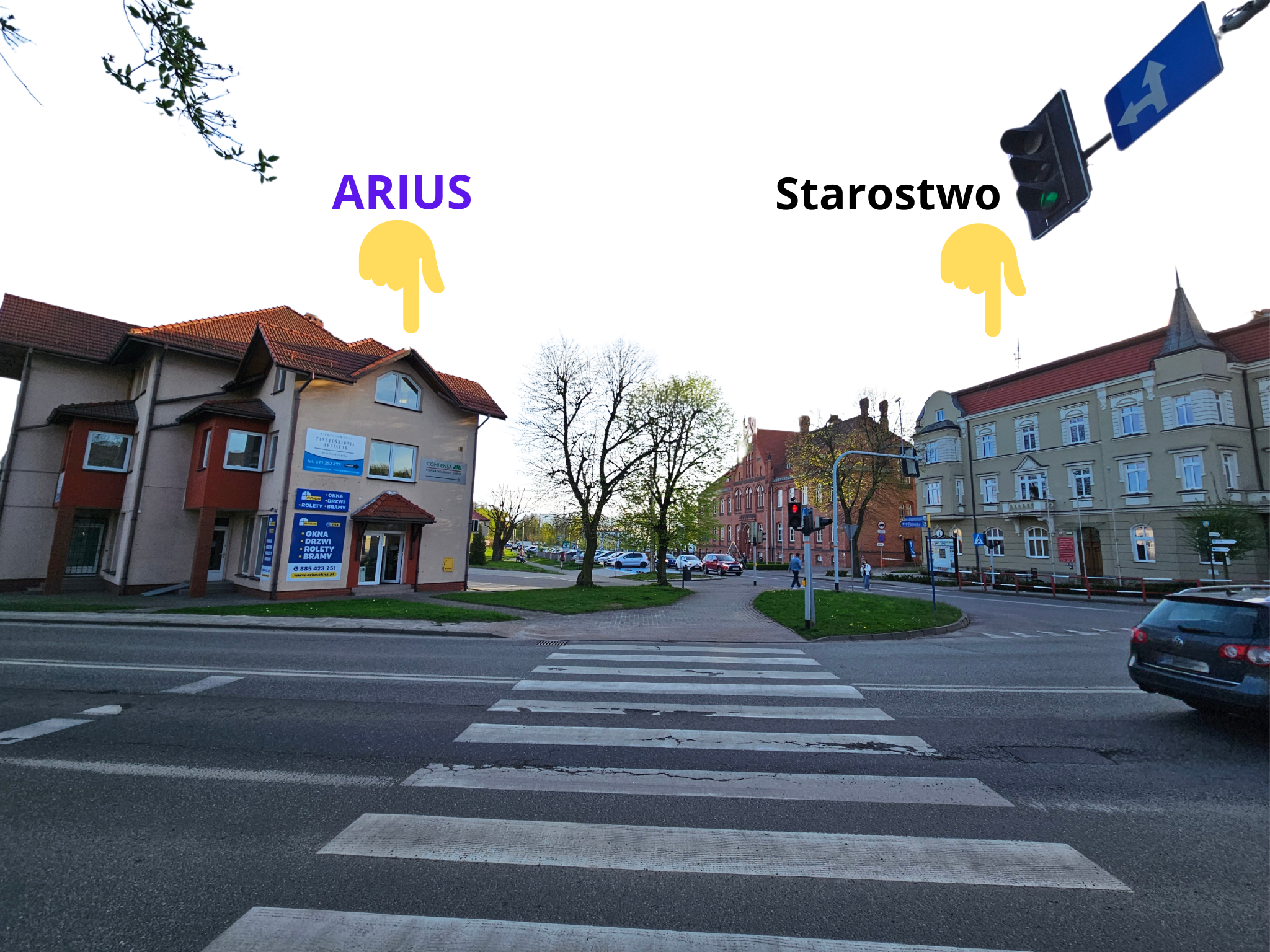 Arius okna pvc i drzwi lokalizacja na przeciwko starostwa w Wodzisławie śląskim